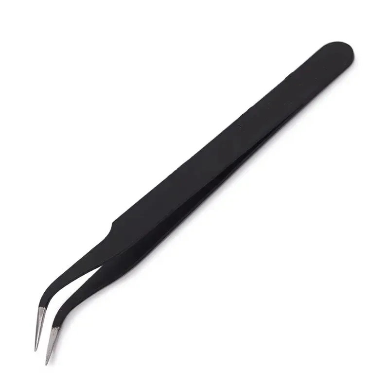 Professional Eyelash Tweezers Black Fiber Tip For Lash Extensions Mega Volume Mink Lashes Tool Makeup Artist Kit