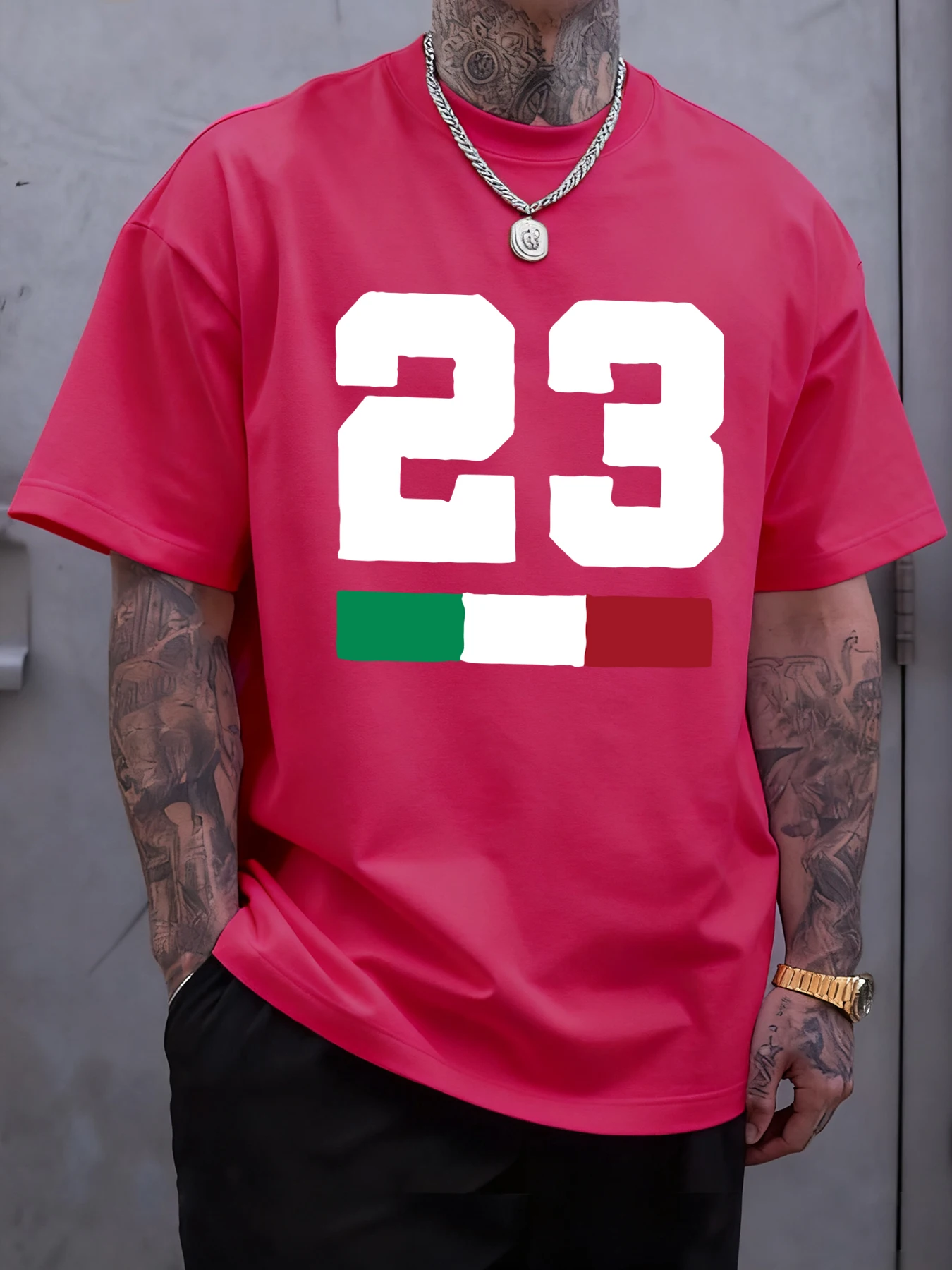 

Футболки с принтом флага Итальилы No 23, мужская дышащая футболка с круглым вырезом, хлопковый модный топ, повседневный топ большого размера с коротким рукавом