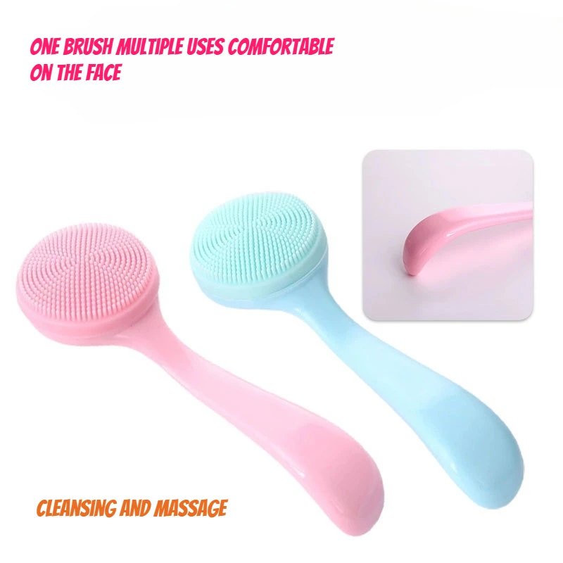 

2PCS New Soft Silicone Brush Head Face Brush for Makeup Removal and Cleansing Portable Beauty and Cleaning Tool