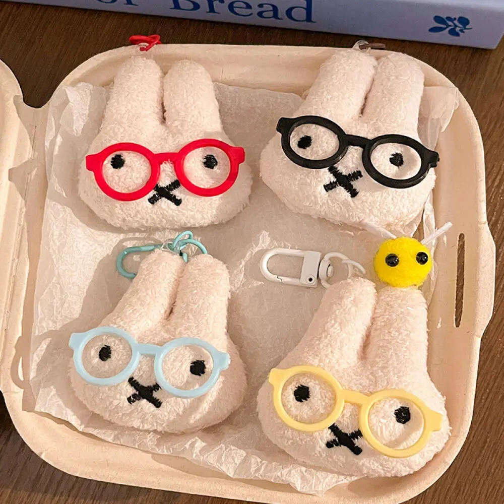 Miffy Rabbit Cartoon Niedlicher Plüsch-Anhänger Brille Miffy Little Rabbit Schlüsselanhänger Rucksack High Appearance Level Anhänger Zubehör