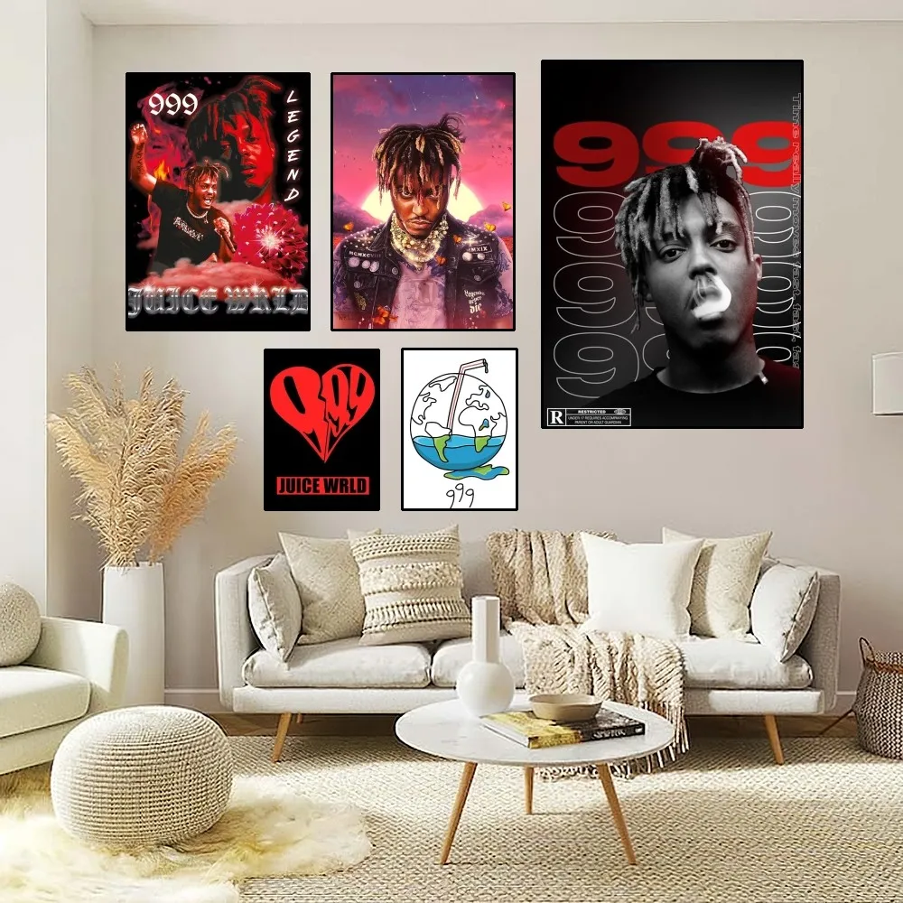 Juice Wrld Rapper Poster Home Room Decor Aesthetic Art Wall Painting Stickers