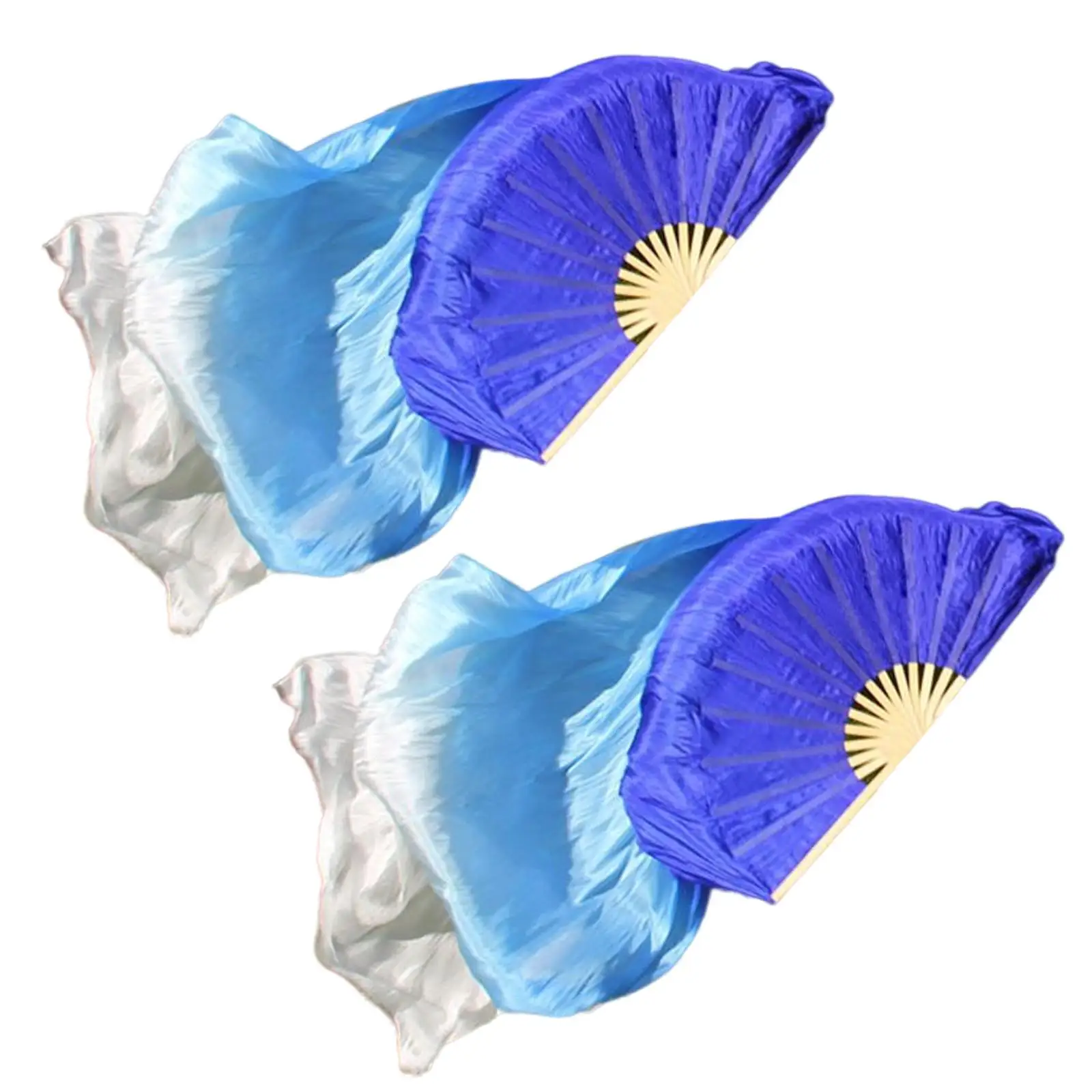 1 Pair Belly Dance Fans Veils 180cm Long Silk Fan Flow Fans Dancer Practice Foldable Fan for Girls Performance Show Party Stage