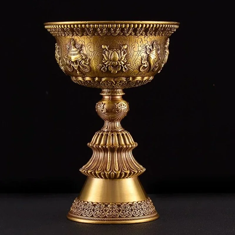 

Embossed Buddhist Brass Candle Cup Flower Bronze Candlestick Tibetan Tantric Wedding Lamp Holde Home Altars Desktop Decorative