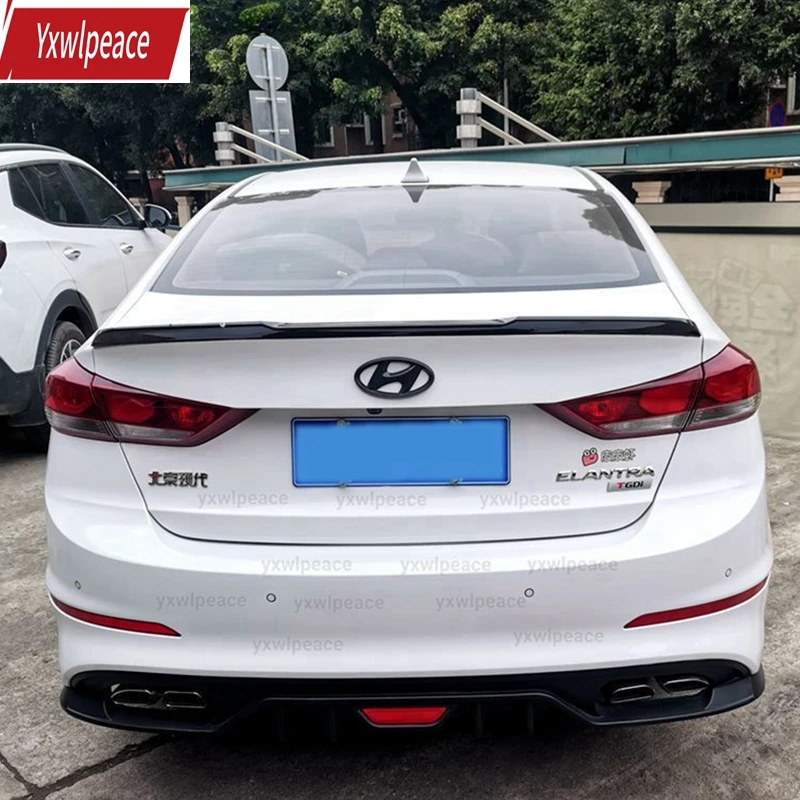 

For Hyundai Elantra 2016 2017 2018 High Quality Spoiler ABS Material Unpainted Color Rear Trunk Spoiler Car Spoiler Trim