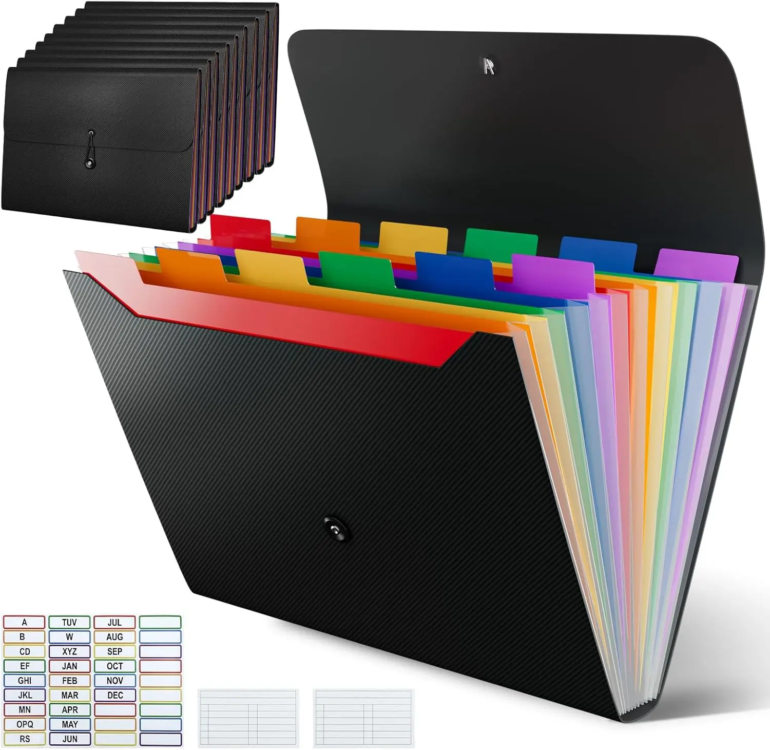 

Набор из 10 папок-гармошек с этикетками, 13 карманов, расширяемые папки для хранения документов в офисе и дома