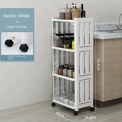 Shelf Kitchen Crack Floor to Floor Multi-layer Bathroom Bedroom Living Room Storage Mobile Cart