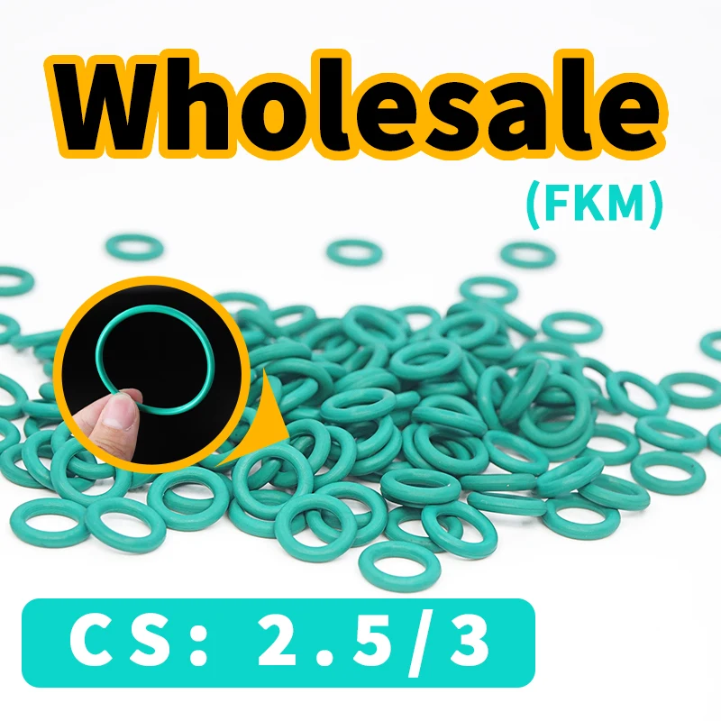 

Thickness CS2.5/3mm FKM Green O-ring FPM fluorinerubber sealing gasket elasty rubber washer ring wholesale Free Shipping