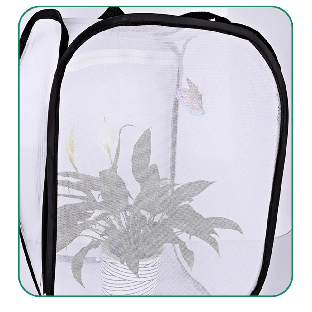 

30x30cm White Foldable Cage Portable House Dragonfly Habitat Outdoor Nature Exploration Toys (Zipper for Random Color)