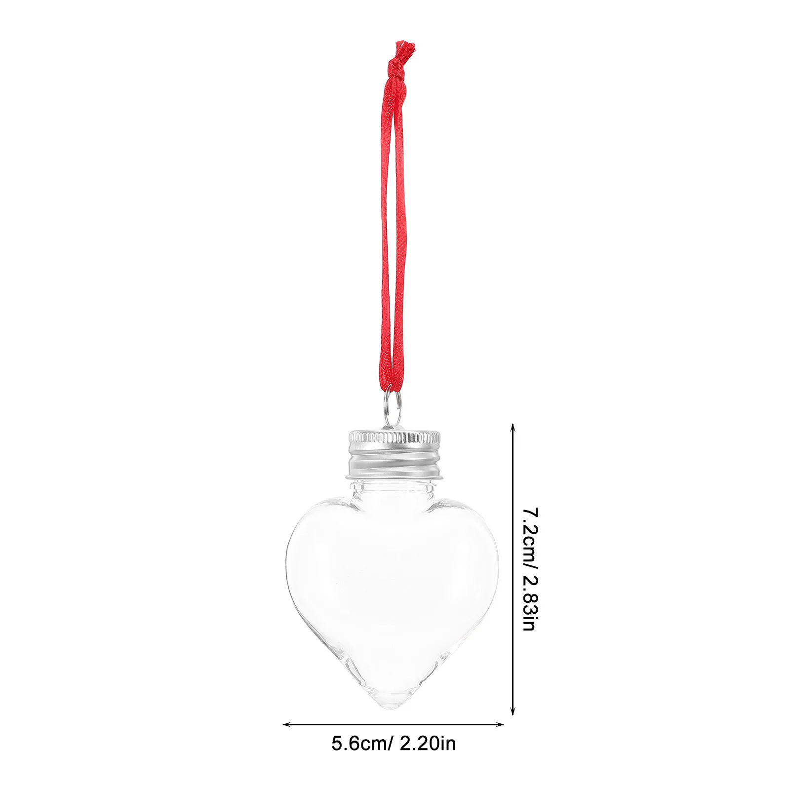 20Pcs Clear Plastic Heart Shaped Hanging Bottle 50Ml Fillable Valentine Decor Reusable DIY Party Favor Box for Adults Wedding