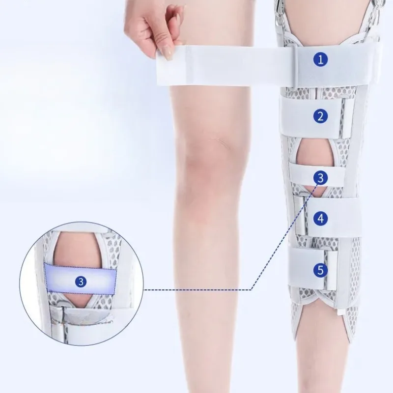 

Knee Immobilizer Brace for Injuries, Adjustable Leg Support for Meniscus Ligament, Post-Op Stabilizer for Fracture Recovery