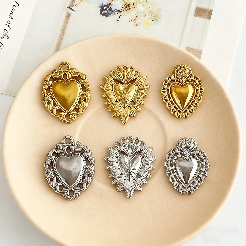

Сердечный дизайн 50 шт. кулон для ожерелья/формы сердца/фурнитура и компоненты для ювелирных изделий/сделай сам/ручная работа/подвески из нержавеющей стали # 195636