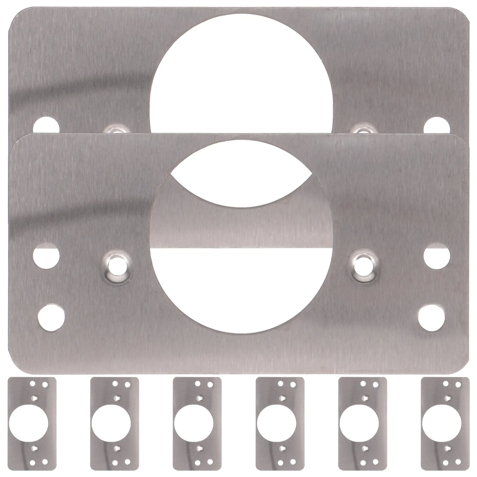 8Pcs Thickened Ball Fixing Door Strike Plate Front Deadbolt Cover Door Hole Reinforcement Deadbolt Cover Stainless Steel Plates