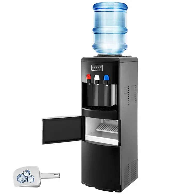 New design Water Dispenser Electric Hot Cold Water Cooler Dispenser w/ Built-in Ice Maker Black color