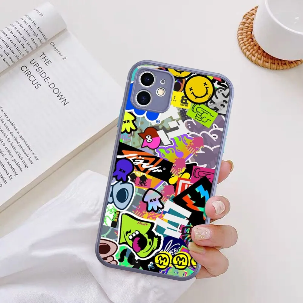 Game Splatoon Art Phone Case for iPhone 15 16 14 11 12 13 Mini Pro Max 8 7 Plus X XR XS MAX Translucent Matte Cover