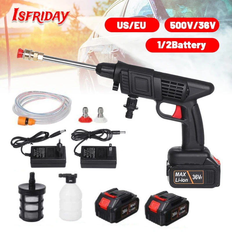 

70 Bar Wireless High Pressure Car Wash Washer Gun 1500W 1500mAh Foam Generator Water Gun Spray Cleaner Car Washing Machine