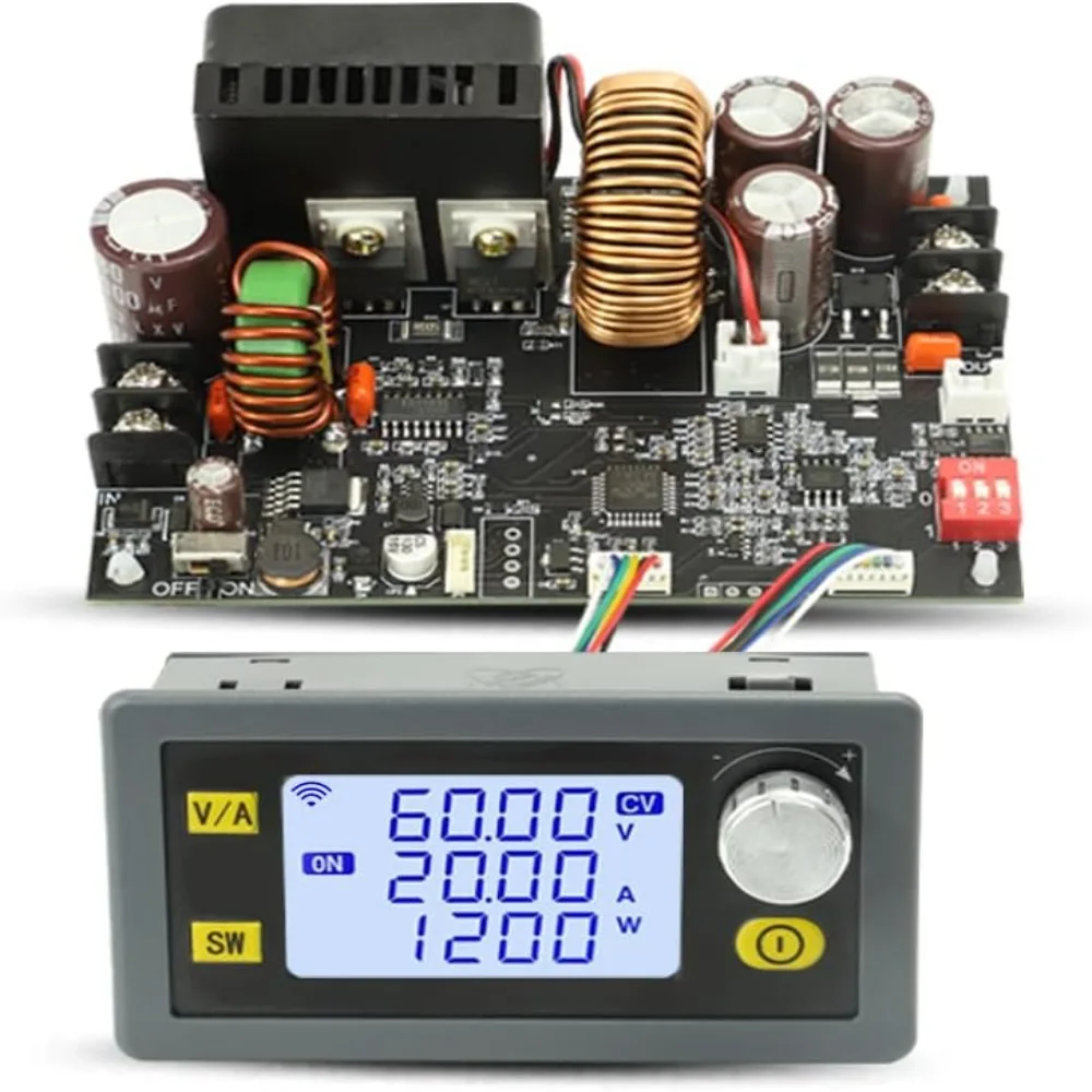 1200W Power Voltage Stabilizer 220V Input 6-70V Input Range DC Buck Converter 20A Current 0-60V Output Range Step Down Module