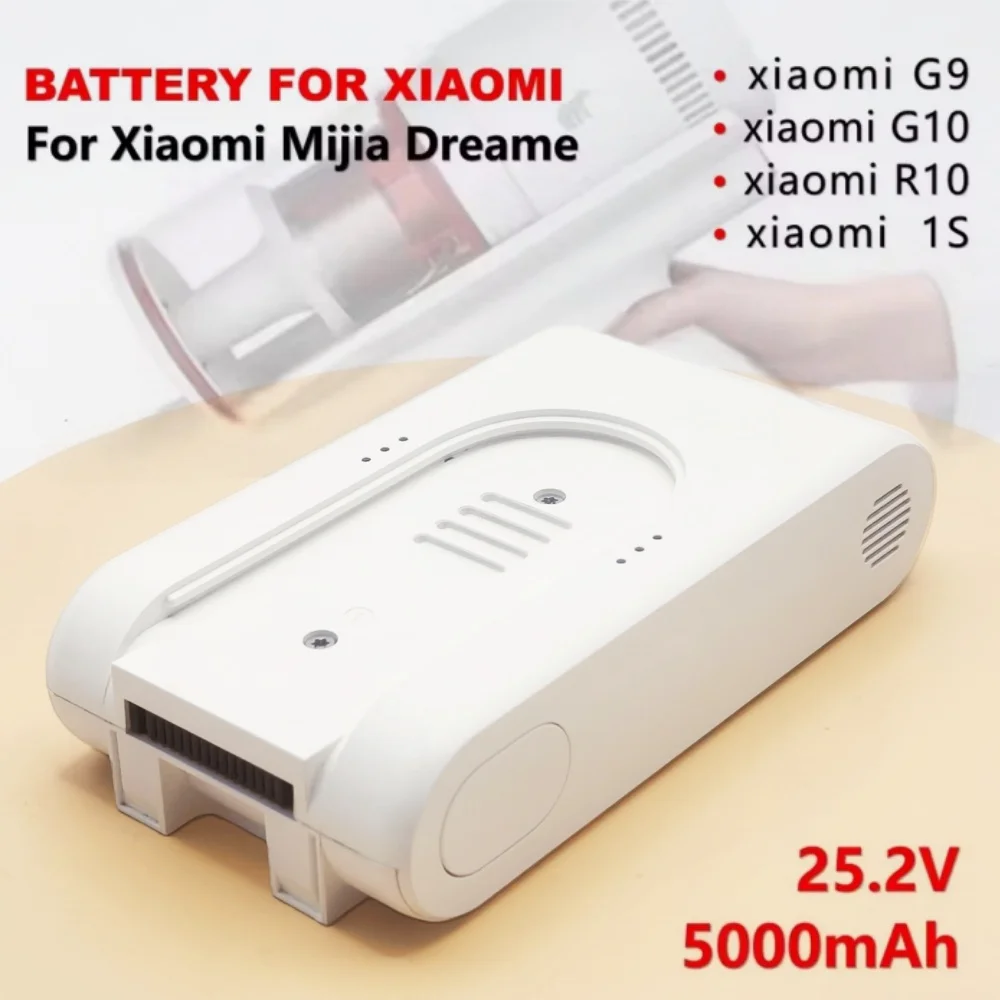 Original 25.2V 5000mAh Rechargeable Lithium-Ion Battery Pack for Xiaomi Mijia Dreame G9 G10 R10 Wireless Vacuum Cleaner