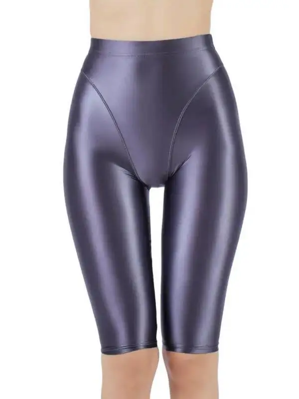 フェイクツーピース グロッシー スムース ファイブポイント レギンス セクシー プラスサイズ タイト ヨガパンツ スリム セクシー レディース 2025 新作 ショーツ T65E
