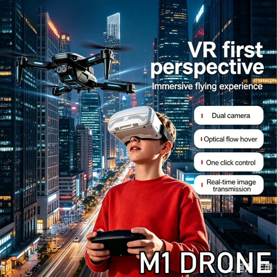 Original M1 RC Drone Foldable 5G WiFi FPV HD Camera Optical Flow Positioning With VR Glasses Portable Outdoor Aerial Quadcopter