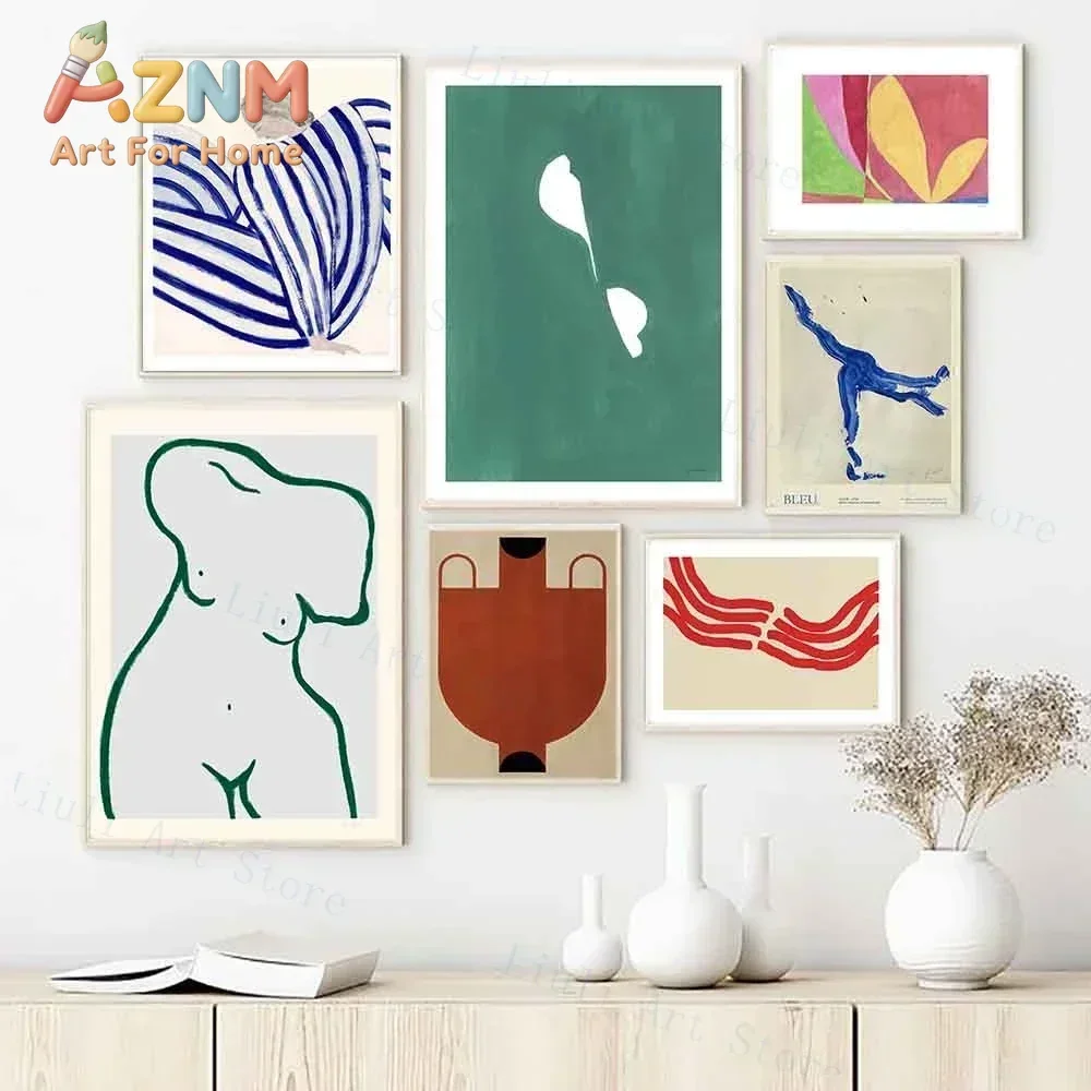 Abstract Retro Wall Art Statue Human Minimalist HD Canvas Poster Print Living Room Bedroom Home Decor