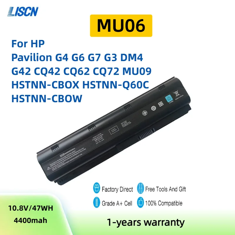 MU06 Laptop Battery For HP Pavilion G4 G6 G7 G42 CQ32 CQ42 CQ62 CQ72 DV6 DM4 430 HSTNN-CBOX HSTNN-Q60C HSTNN-UB0W MU09