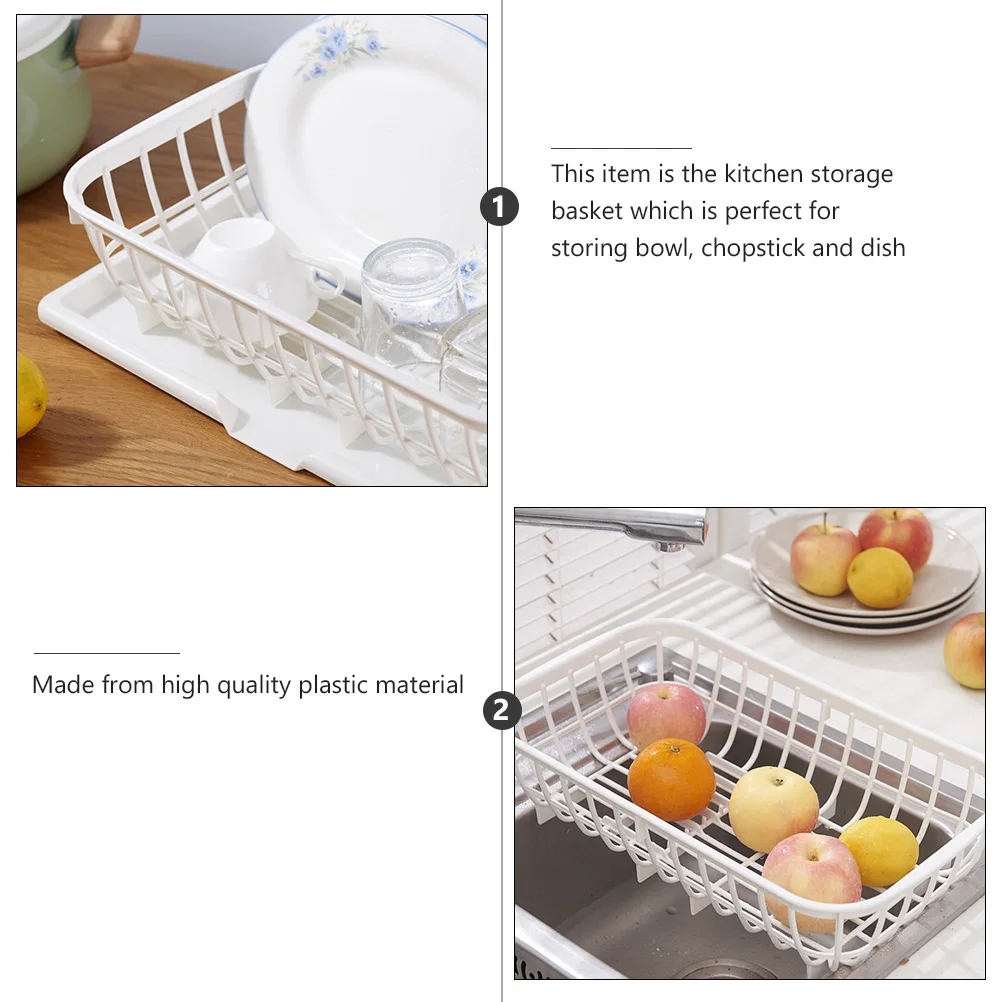 

1pc Sink Drain For Bowl Chopsticks Storage White Plastic Kitchen Storage Basket Fruit Vegetable Organizer Rack Kitchen