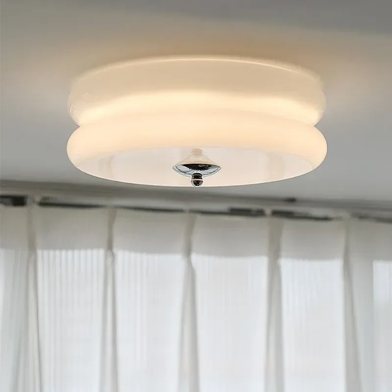 

Danish Designer Cream Style Glass Ceiling Lamp Modern Bauhaus Design Fixture for Living Room Bedroom Dining Room Hallway Lamps