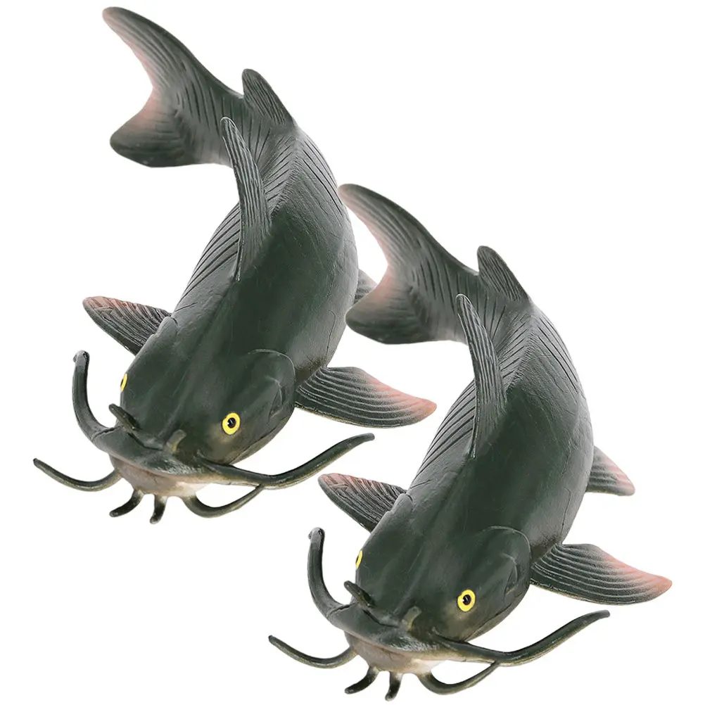 

2Pcs Imitated Catfish Ornament Simulation Children Educational Cognitive Fish Plaything Home Decoration Plastic