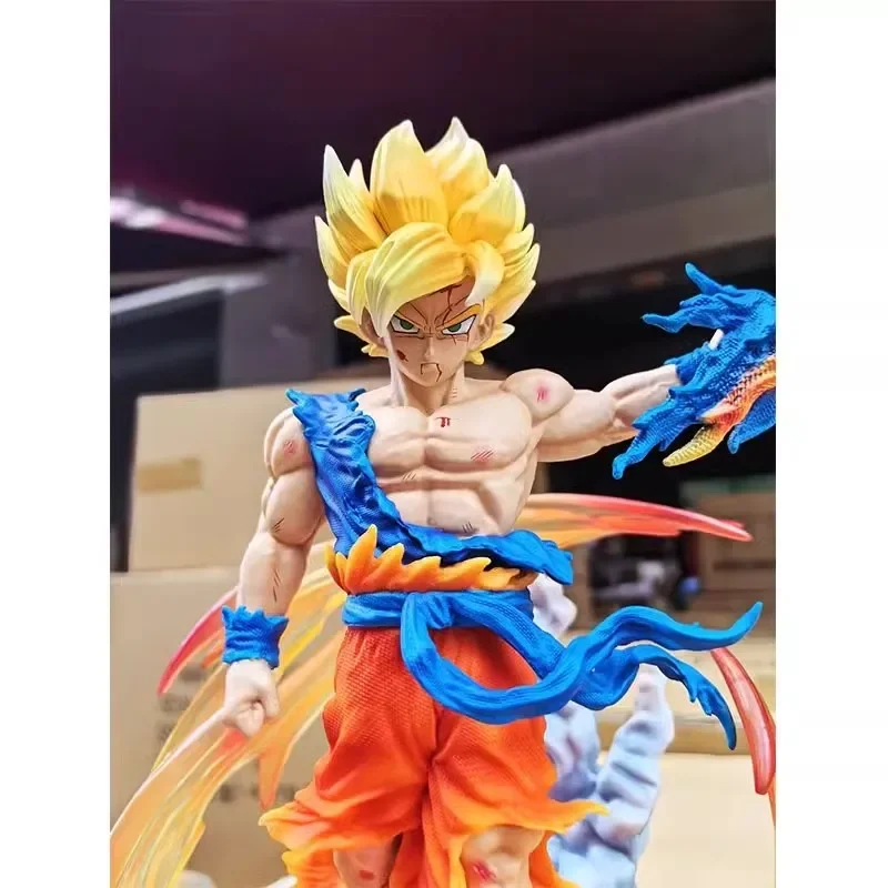 Figura de acción de Dragon Ball Z, estatua de Super Saiyan, modelo de Pvc, juguetes de colección de adorno para niños, Son Goku, Gk, 27cm