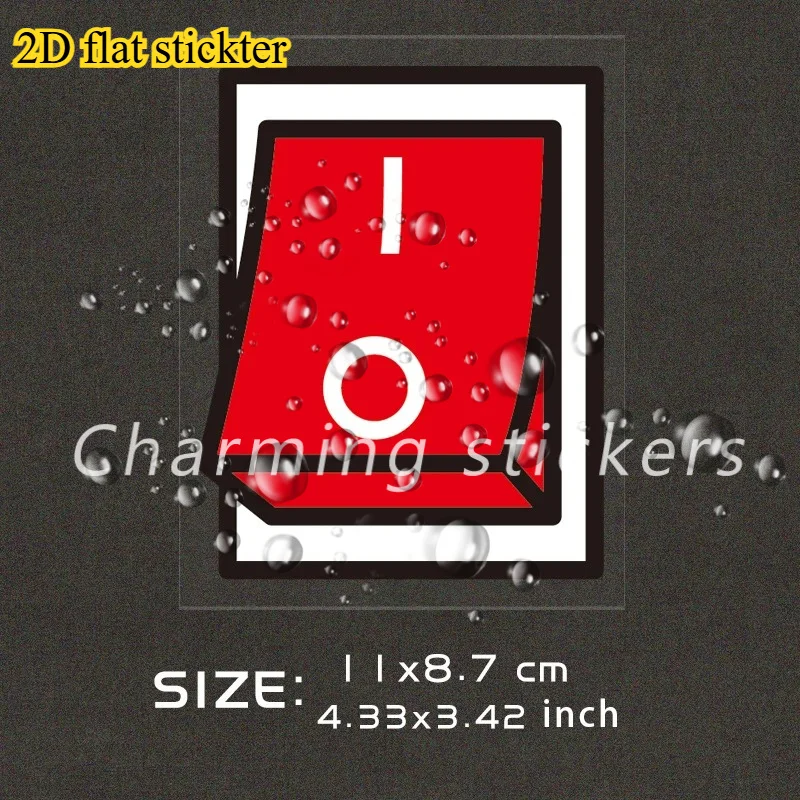 1 قطعة 2D شقة الكهربائية التبديل ملصق السلطة زر المقبس تشغيل/إيقاف ملصق حائط من الفينيل مقاوم للماء لملحقات ديكور الكمبيوتر المحمول سيارة