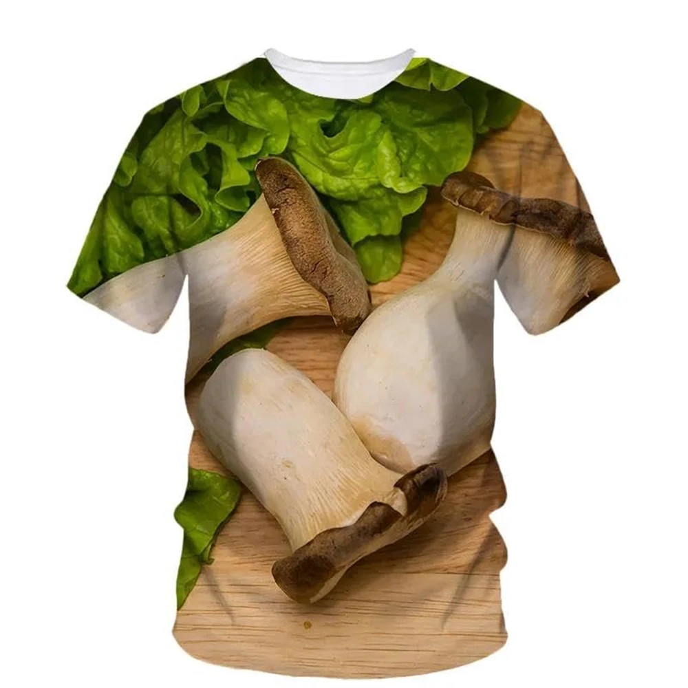 

Men's T-Shirt 3D Print Natural Mushroom Graphic T Shirt For Men Women Streetwear Crew Neck Short Sleeve Tops Kids Y2k Clothing