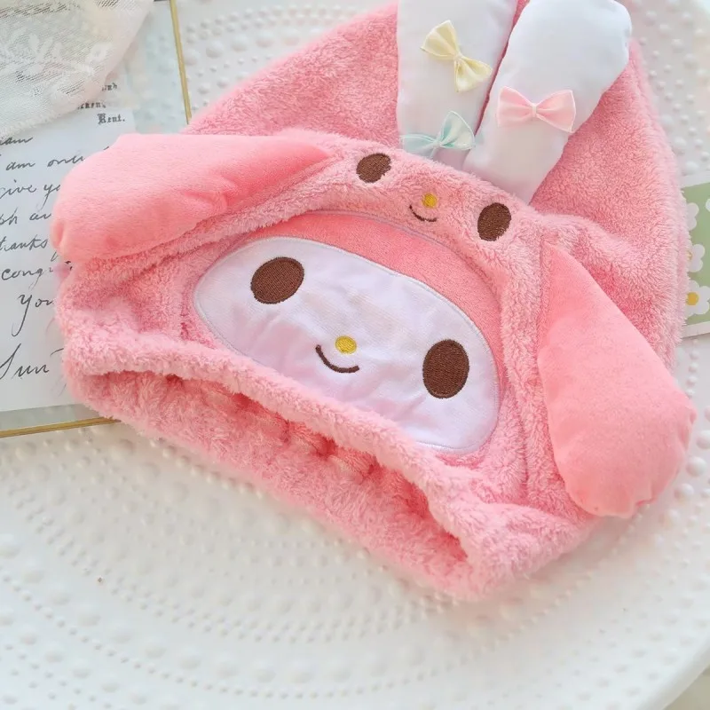 Gorro de baño Kawaii Sanrio Hello Kitty Kuromi My Melody Pochacco Cinnamoroll, felpa, pelo seco, lindo