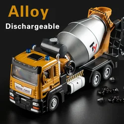 Boy's Toy Alloy Mixer Children's Large Concrete Cement Machine Tanker Engineering Vehicle Model Souvenir Birthday Gift Set