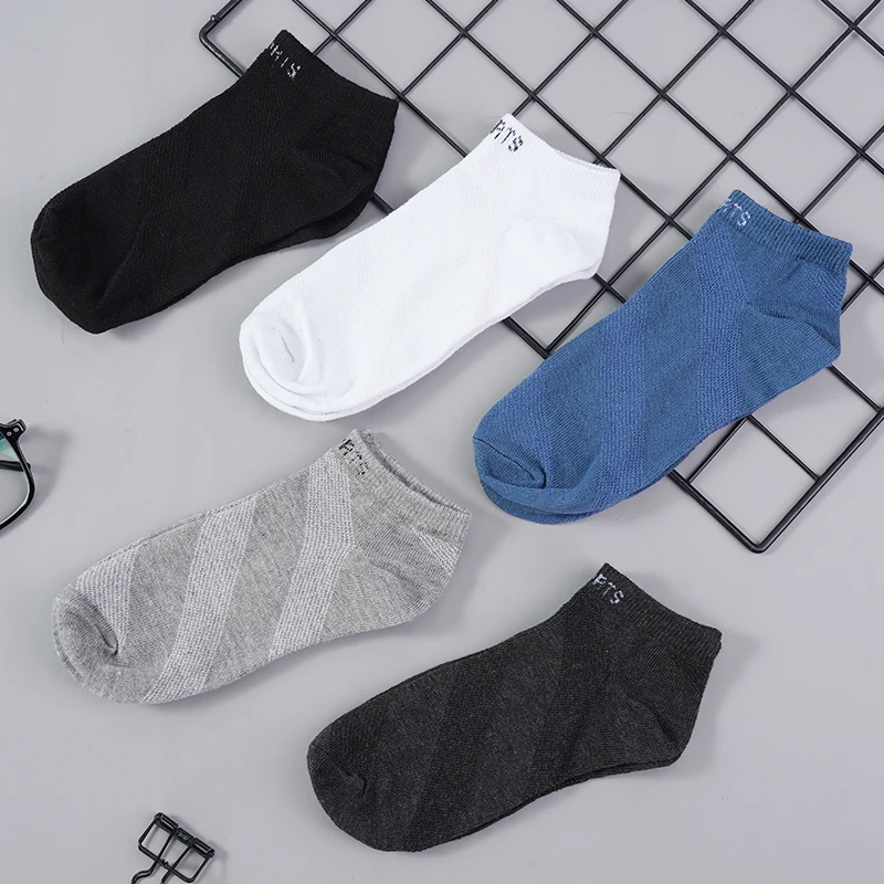 20 Pairs/Lot Men's Thin Summer Ankle Socks Polyester Cotton Personality Mesh Short Breathable Casual Sock for Men New Style 2023