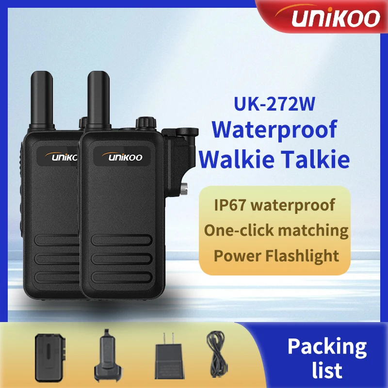 

2 PCS UNIKOO UK272W IP67 Waterproof Durable Portable Long Range ht Two-way Radio Transceiver Walkie Talkie for Hunting Camping