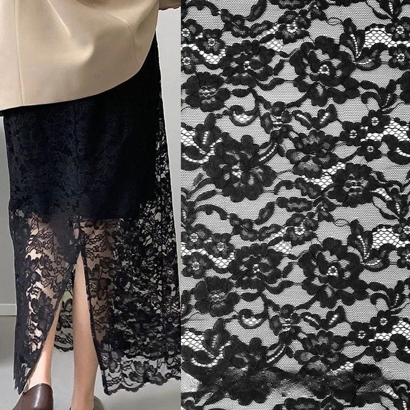 

Garment Tablecloth Curtain DIY Fabric Cotton Non-elastic Peony Skirts Dresses Lace Fabric