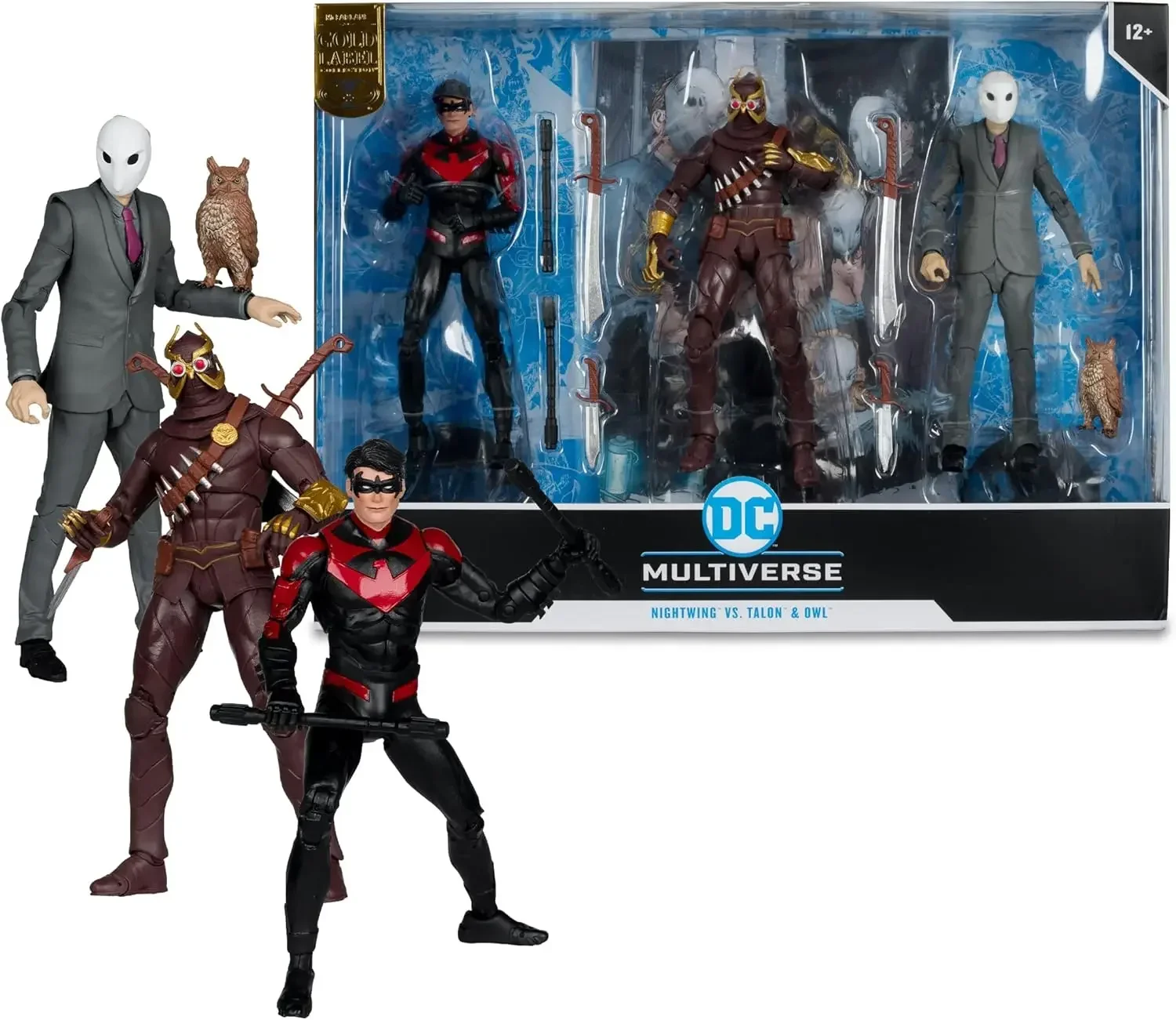 Wholesale McFarlane DC Multiverse 7 inch  Nightwing vs Talon & Owl   Figure 3pk Gold Label