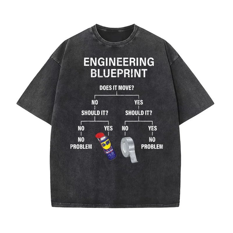

My Engineering Blueprint Funny Engineer Pure Cotton T-shirt Oversized Art Graphic Clothing Printed Tees For Men