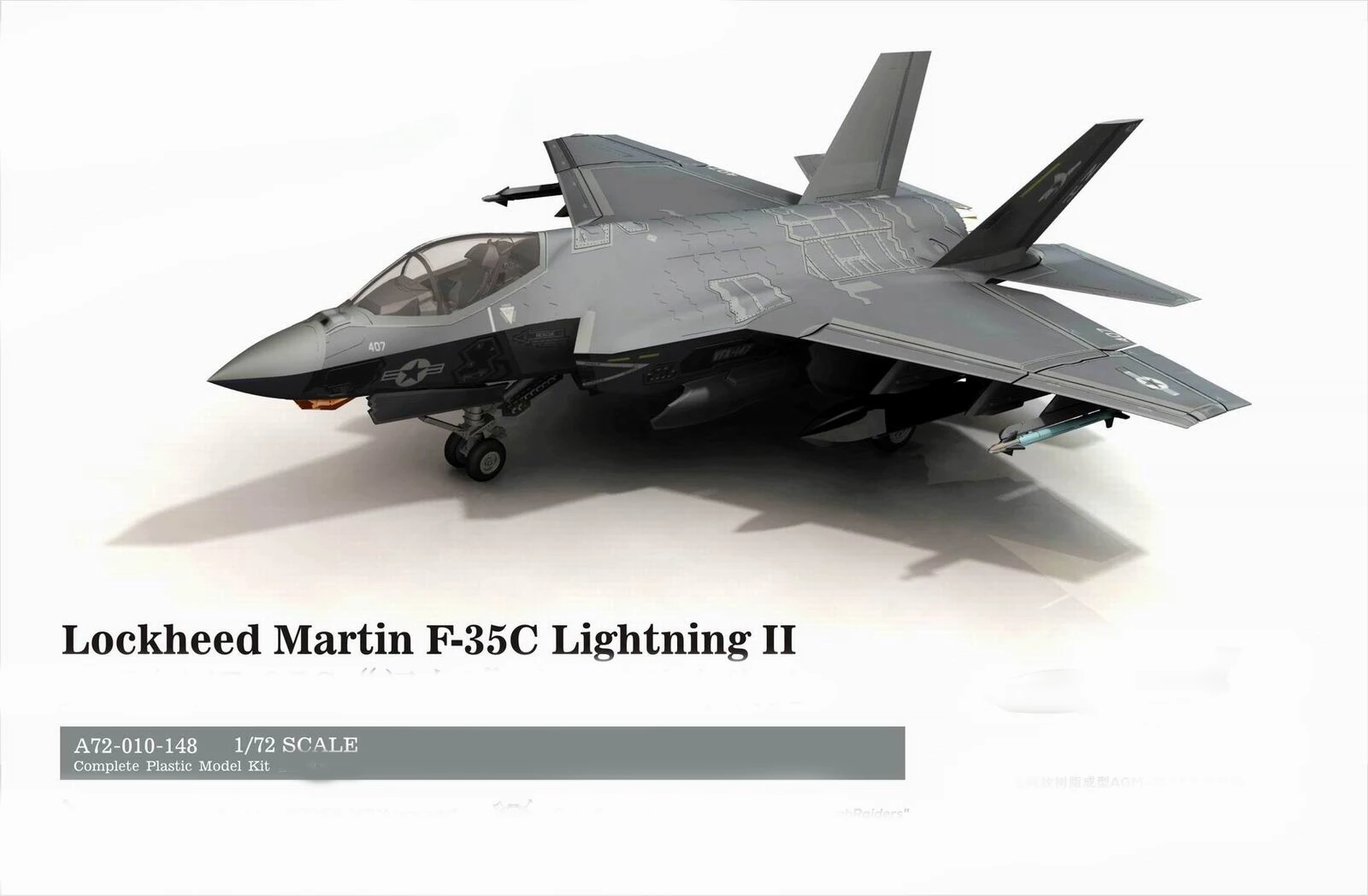 A72-010 1/72 U S Navy F-35C Lightning II Model Kit Assemble Multi-Purpose Stealth Model Fighter ModelPplane Making DIY