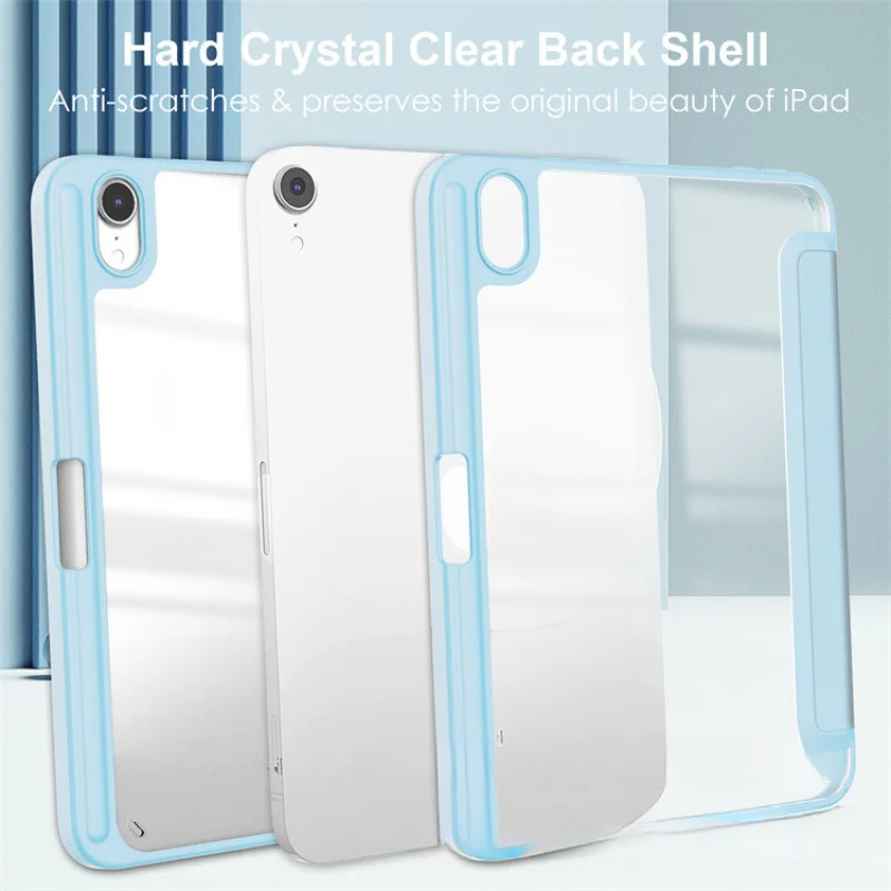 For iPad mini7 2024 8.3 Tri-Fold Acrylic Mini6 Air456pro11 Tablet Protective Case