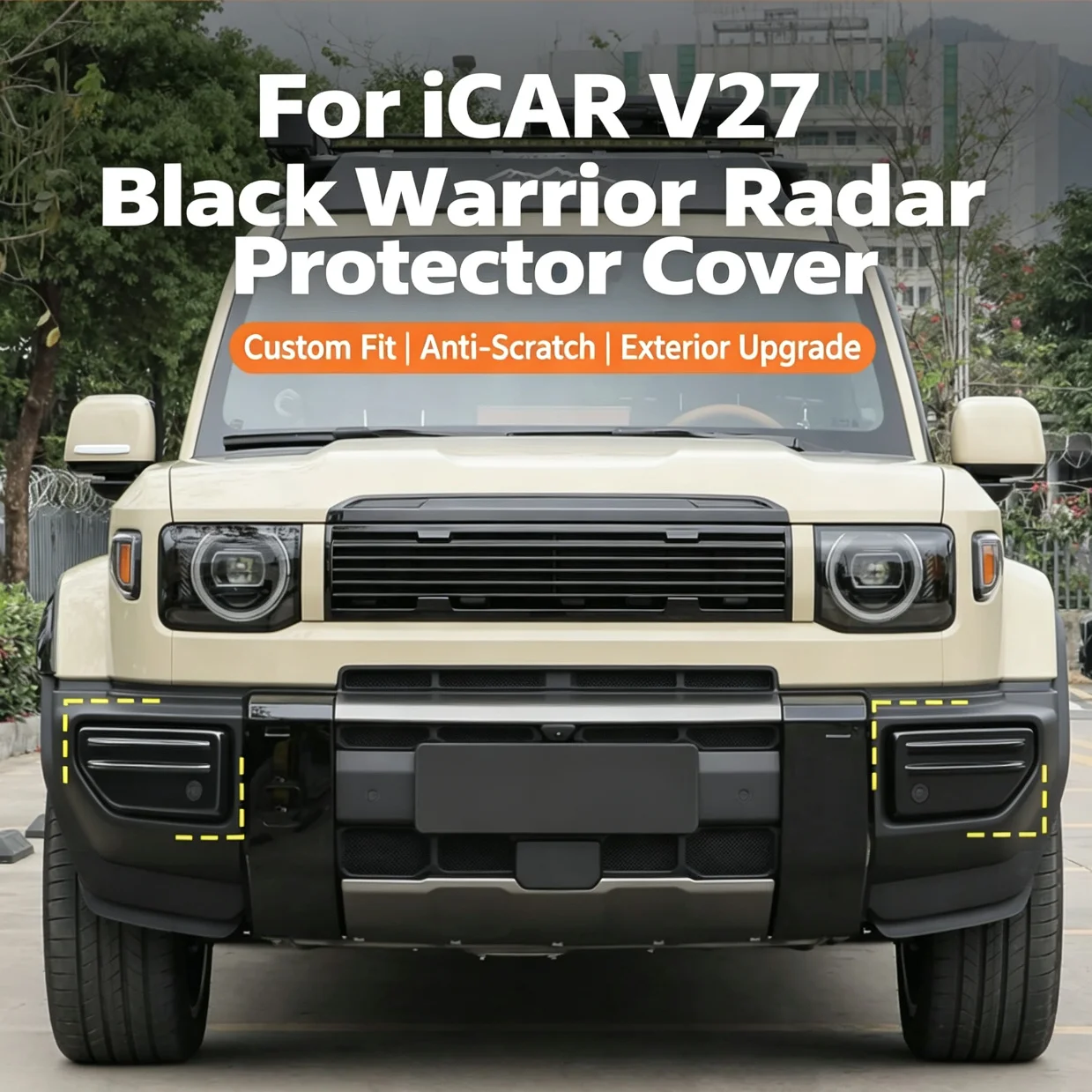 For Chery ICAUR ICAR V27 Car Radar Protective Cover Front and Rear Bumper Guard Cap Anti-Collision Exterior Modification Parts