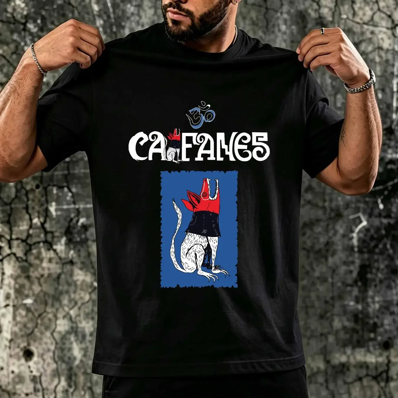 washed T Shirt RARE CAIFANES Cotton For Independence Day vintage Washed Stretched homme Stylish Breathable