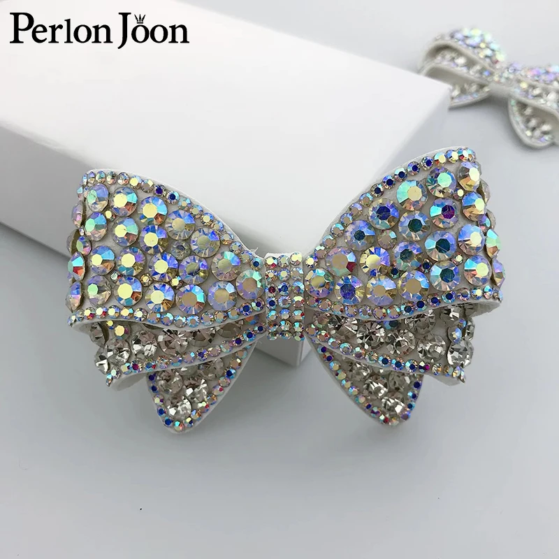 Hot ironing craft AB crystal rhinestone bow DIY sewing in ladies shoes bag wedding decoration accessories SG030