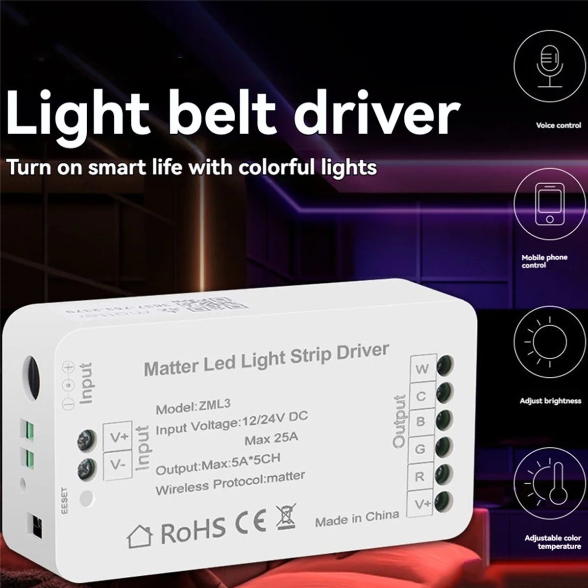 BTLIFE-3X Kwestie Wifi LED Strip Licht Controller RGBCW Controller LED Strip Bixb/Siri/Voor Google Home/Voor Alexa Controle Ondersteuning