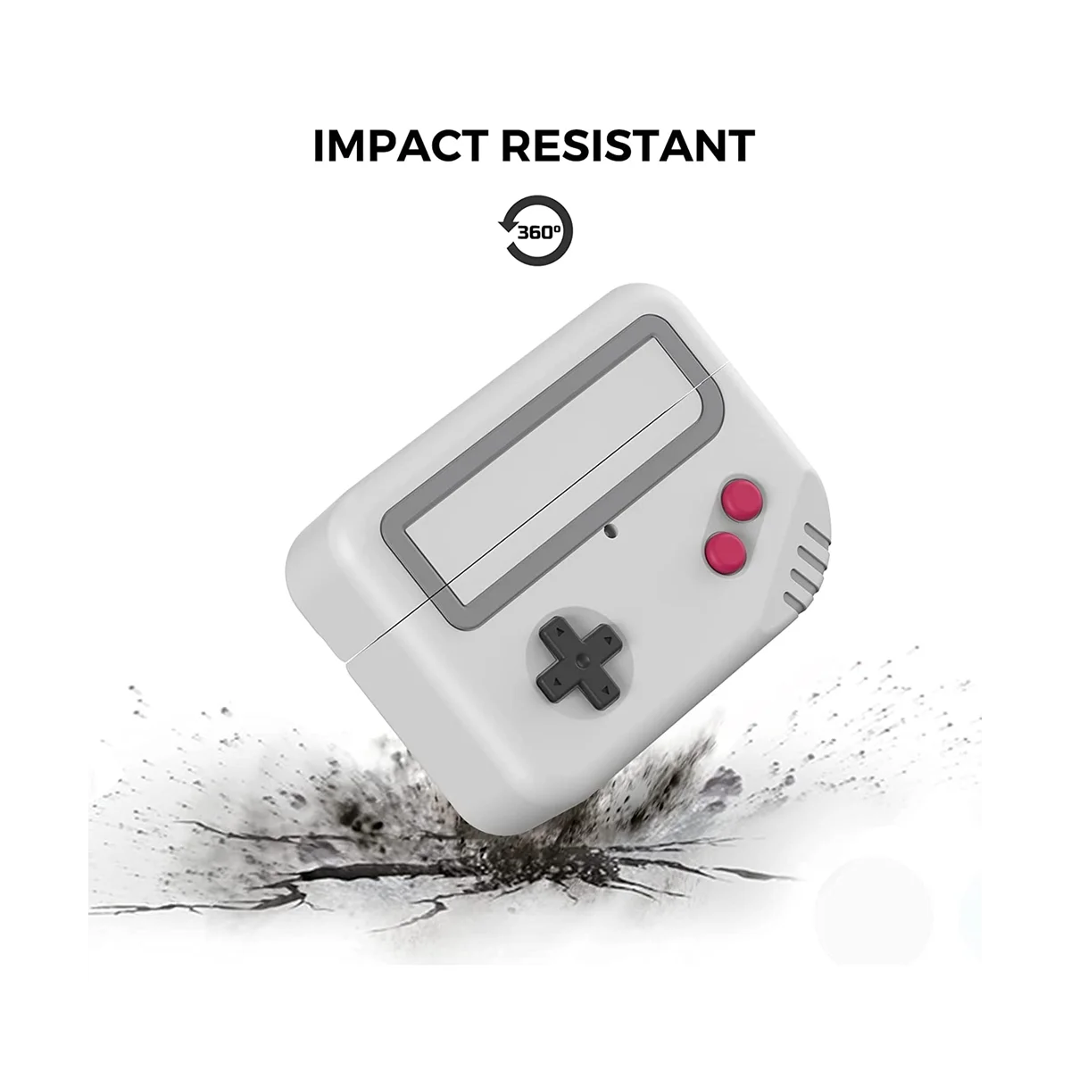 실리콘 케이스 보호 커버, 스킨 게임기 디자인, 지지대 무선 충전, 2 그레이 화이트