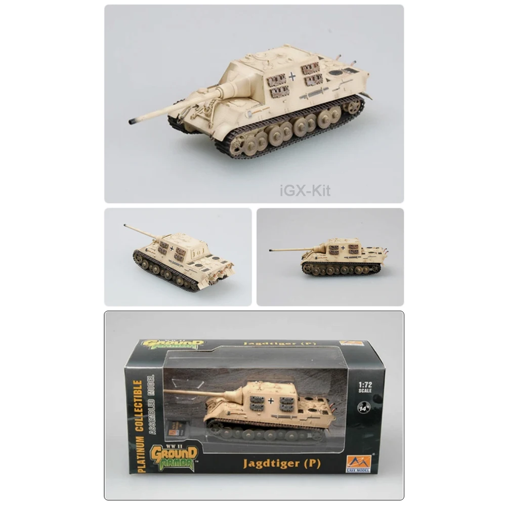 

Easymodel 36116 Масштабная модель 1:72 Немецкий тяжелый танк «Тигр-Истребитель» 1944 года, собранная готовая военная модель, статическая пластиковая коллекционная модель, подарок