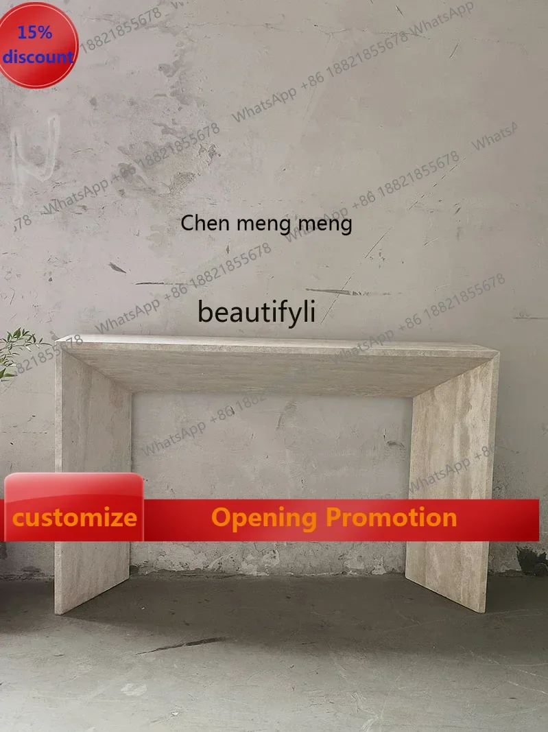 

smt7486 Modern Minimalist Home Natural Marble Console Tables Aisle a Long Narrow Table Hotel Homestay Corridor Wall Table Custom