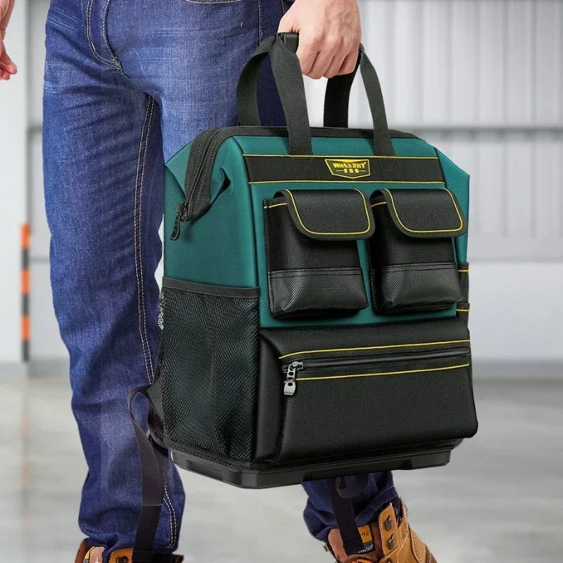 

Tool Backpack Multiple Pockets Large Capacity Rubber Base Wear-Resistant and Durable Multifunctional Tool Storage Backpack