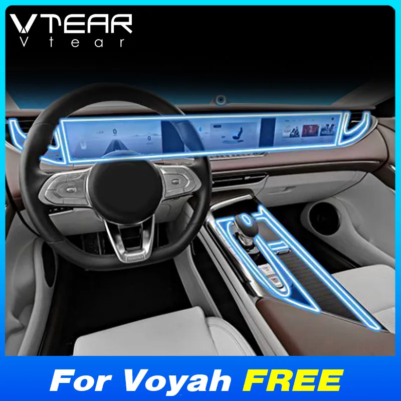 Vtear Car Inner TPU Stickers Center Console Decoration Door Anti Scratch Trim Interior Accessories Parts For Voyah FREE 2024