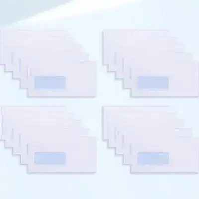 50pcs Envelopes White With Left Window For Checks Invitations Document Storage Mailing